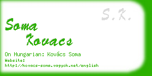 soma kovacs business card