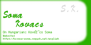soma kovacs business card